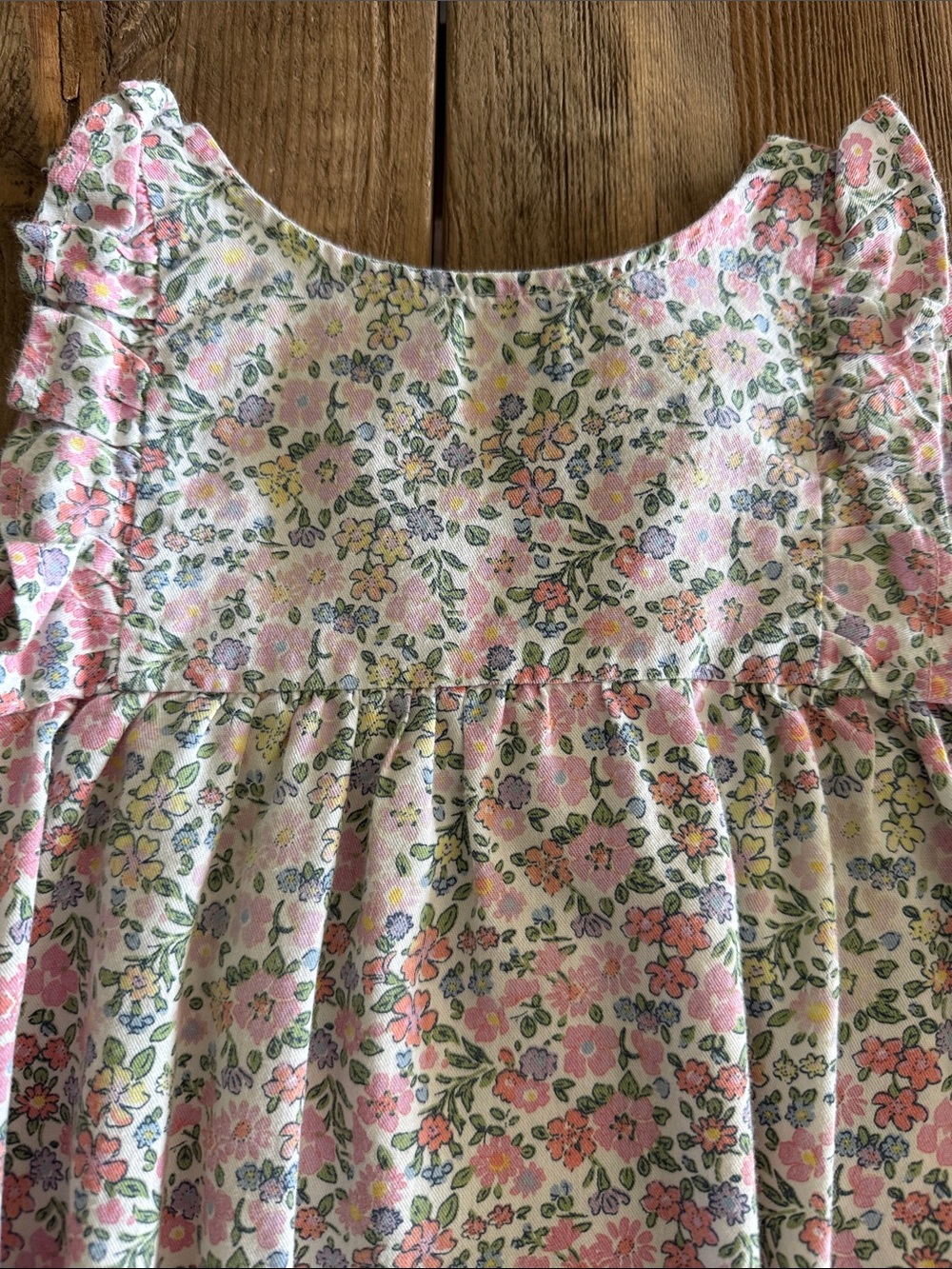 Petite Plume Pink Floral Ruffle Baby Romper 18-24 Months - Picture 3 of 3